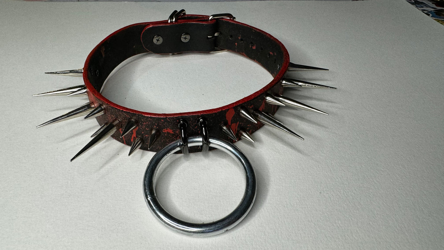 Red and Black Blood Spatter Collar