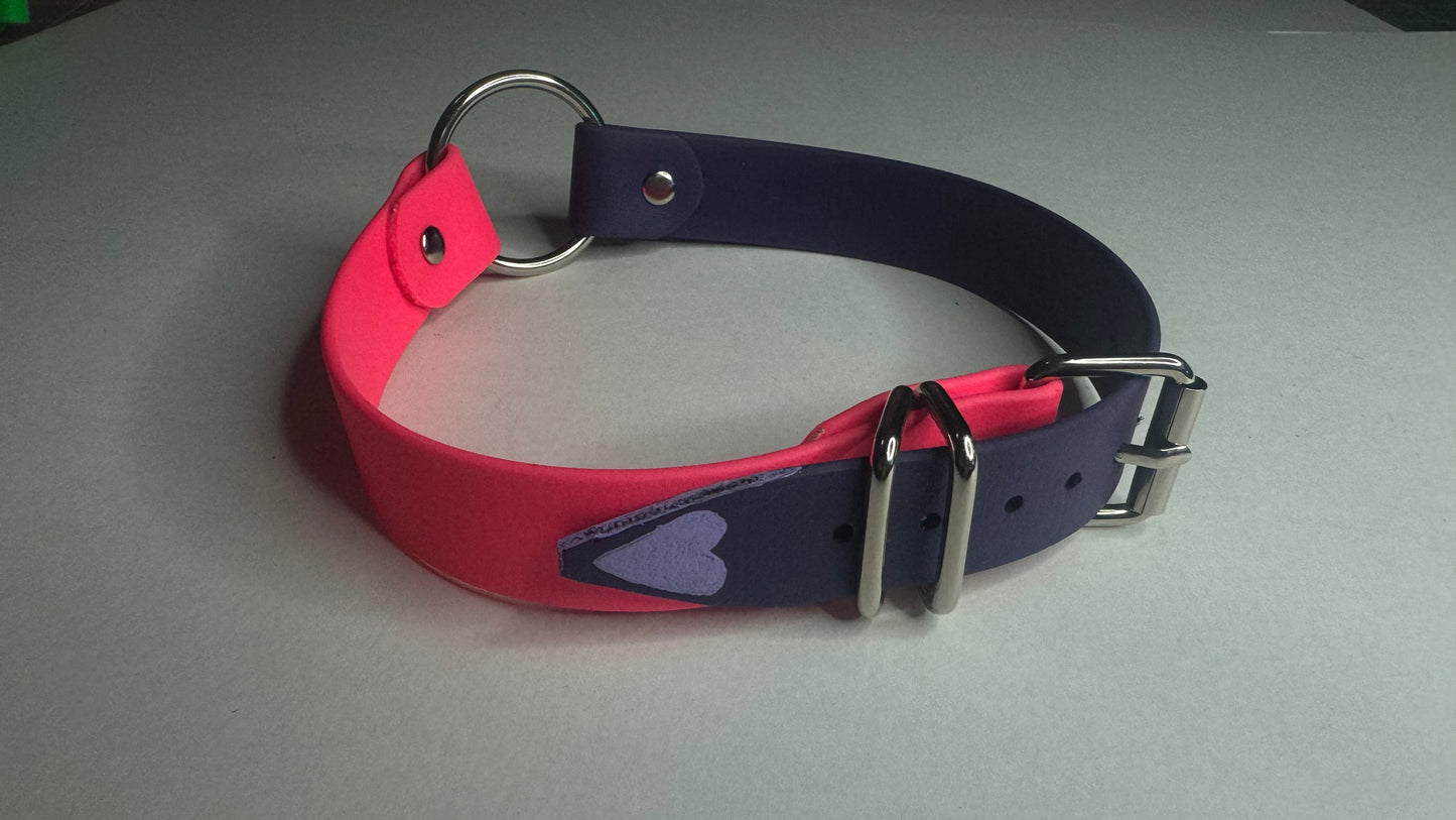 Biothane Collar: Buckle, O-Ring Center, Two Color