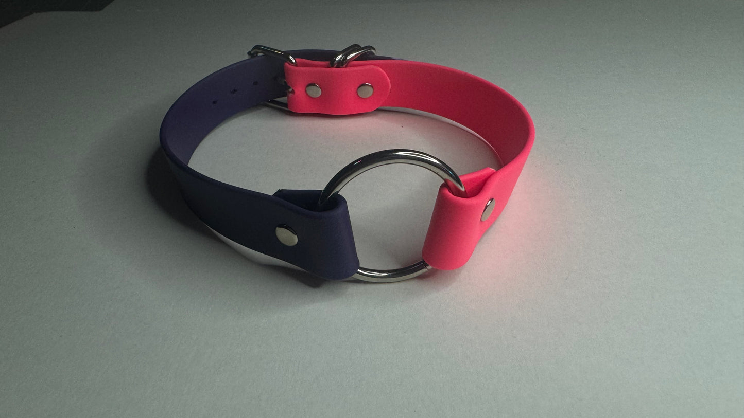 Biothane Collar: Buckle, O-Ring Center, Two Color