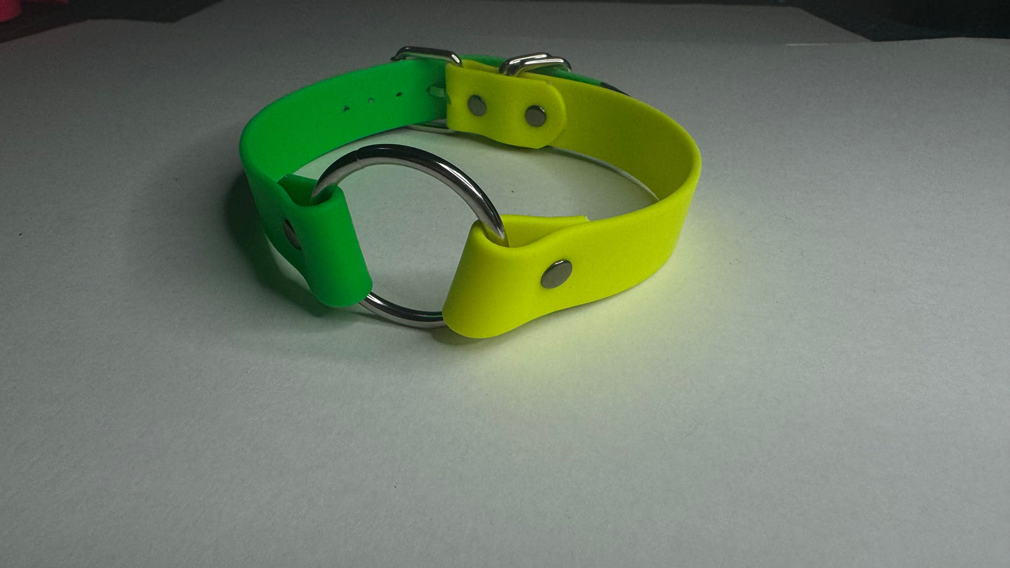 Biothane Collar: Buckle, O-Ring Center, Two Color