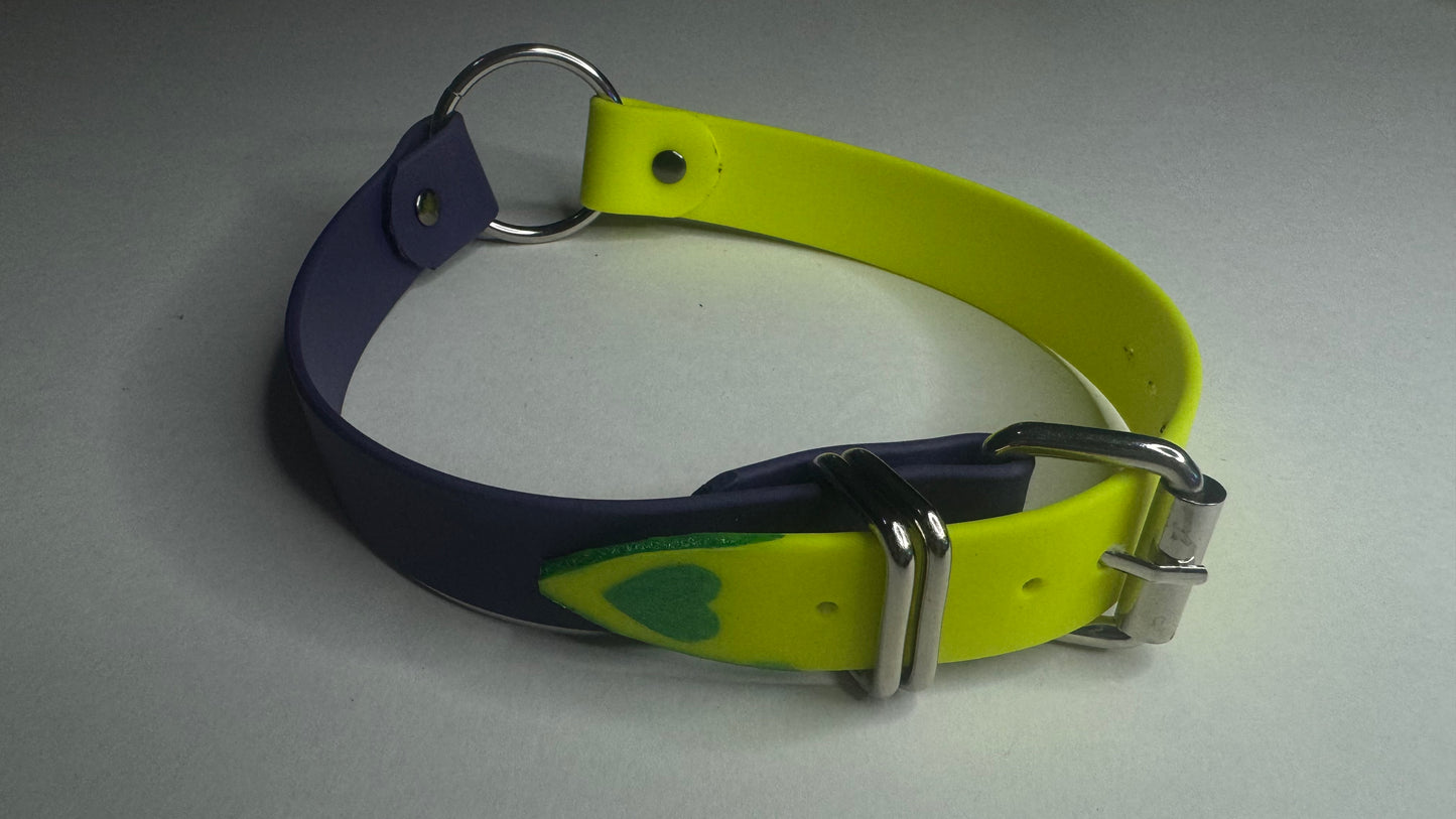 Biothane Collar: Buckle, O-Ring Center, Two Color