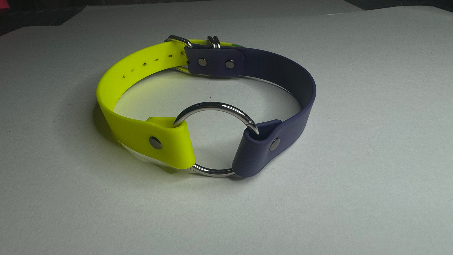 Biothane Collar: Buckle, O-Ring Center, Two Color