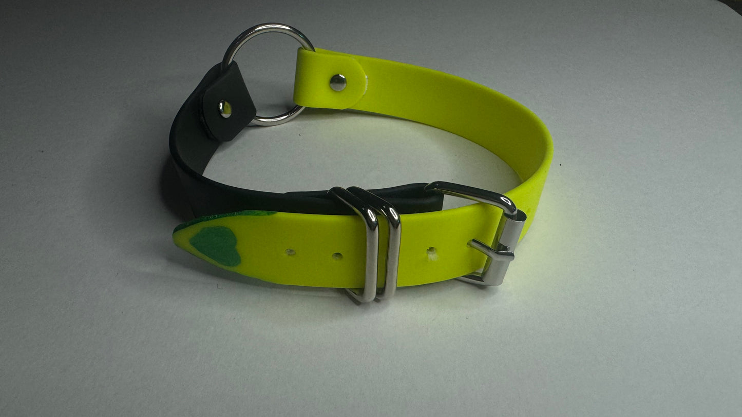 Biothane Collar: Buckle, O-Ring Center, Two Color