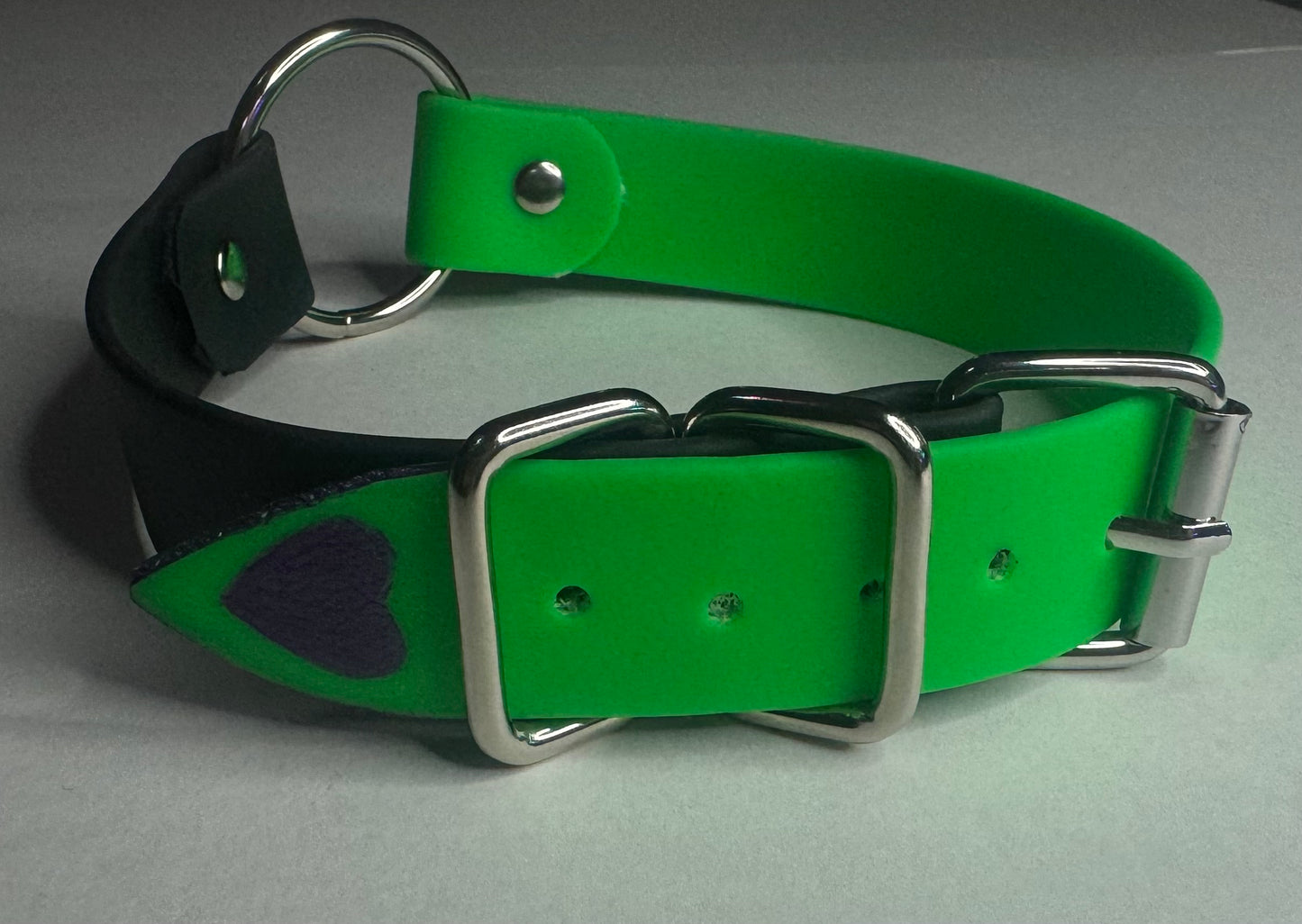 Biothane Collar: Buckle, O-Ring Center, Two Color