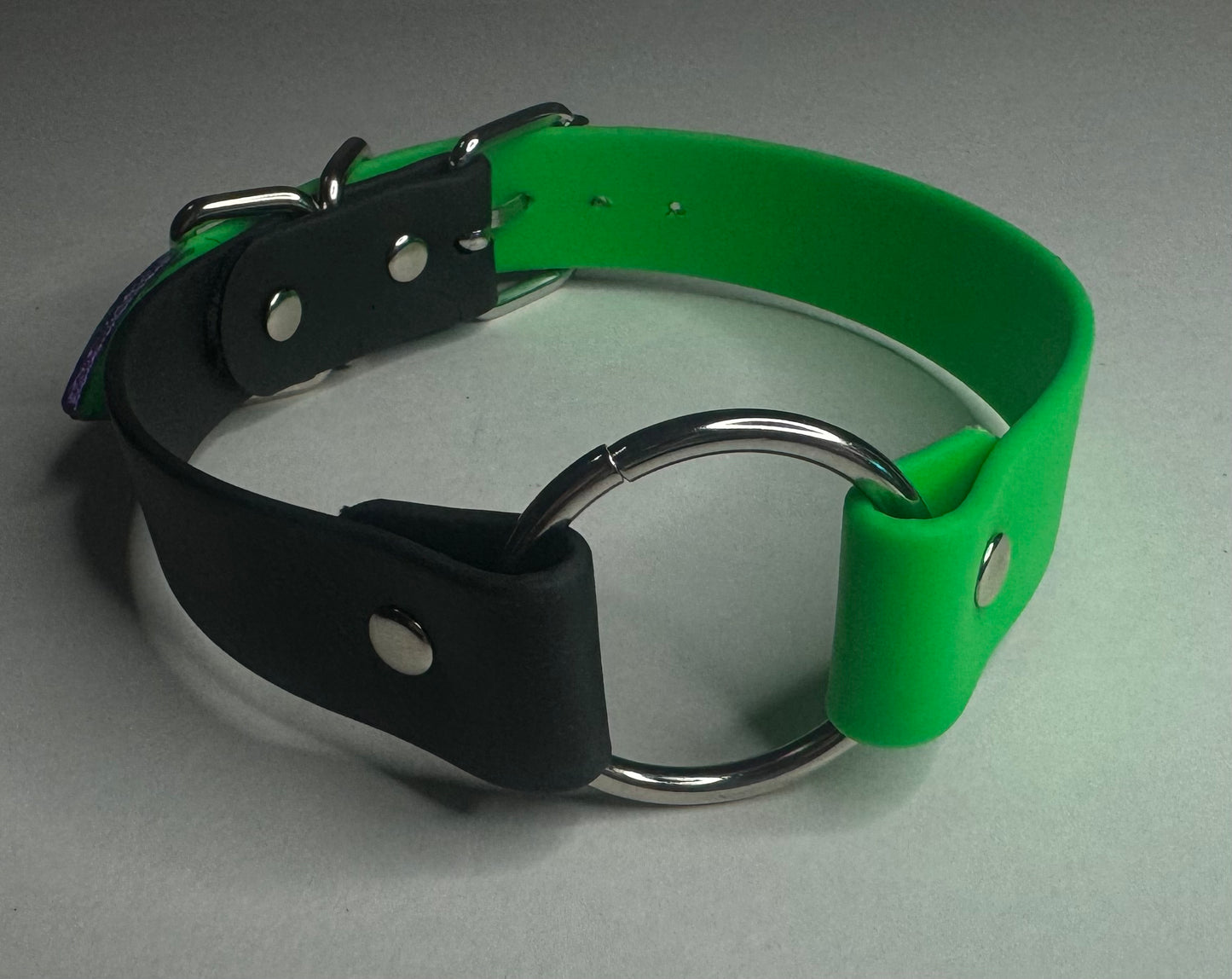 Biothane Collar: Buckle, O-Ring Center, Two Color